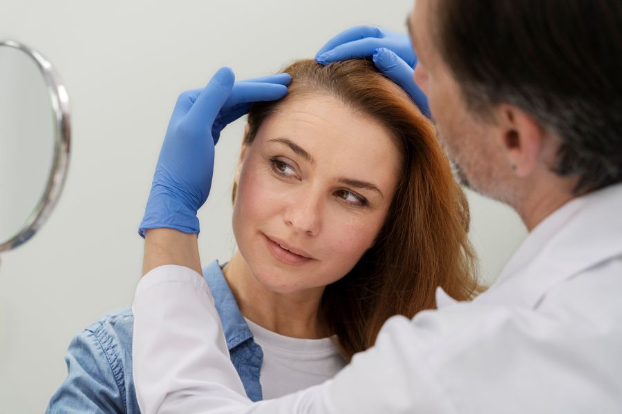 Doctor consultation for PRP hair treatment
