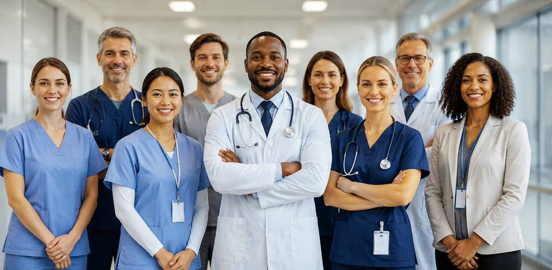 Healthcare students learning in a clinical environment